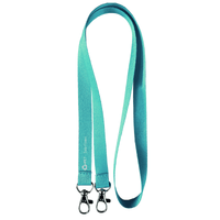 Virgo Plain Silky Smooth Lanyard with Double Carabiner - 15mm rPET