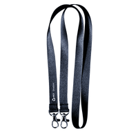 Virgo Plain Silky Smooth Lanyard with Double Carabiner - 15mm rPET