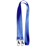 Virgo Plain Silky Smooth Lanyard with Double Carabiner - 15mm rPET