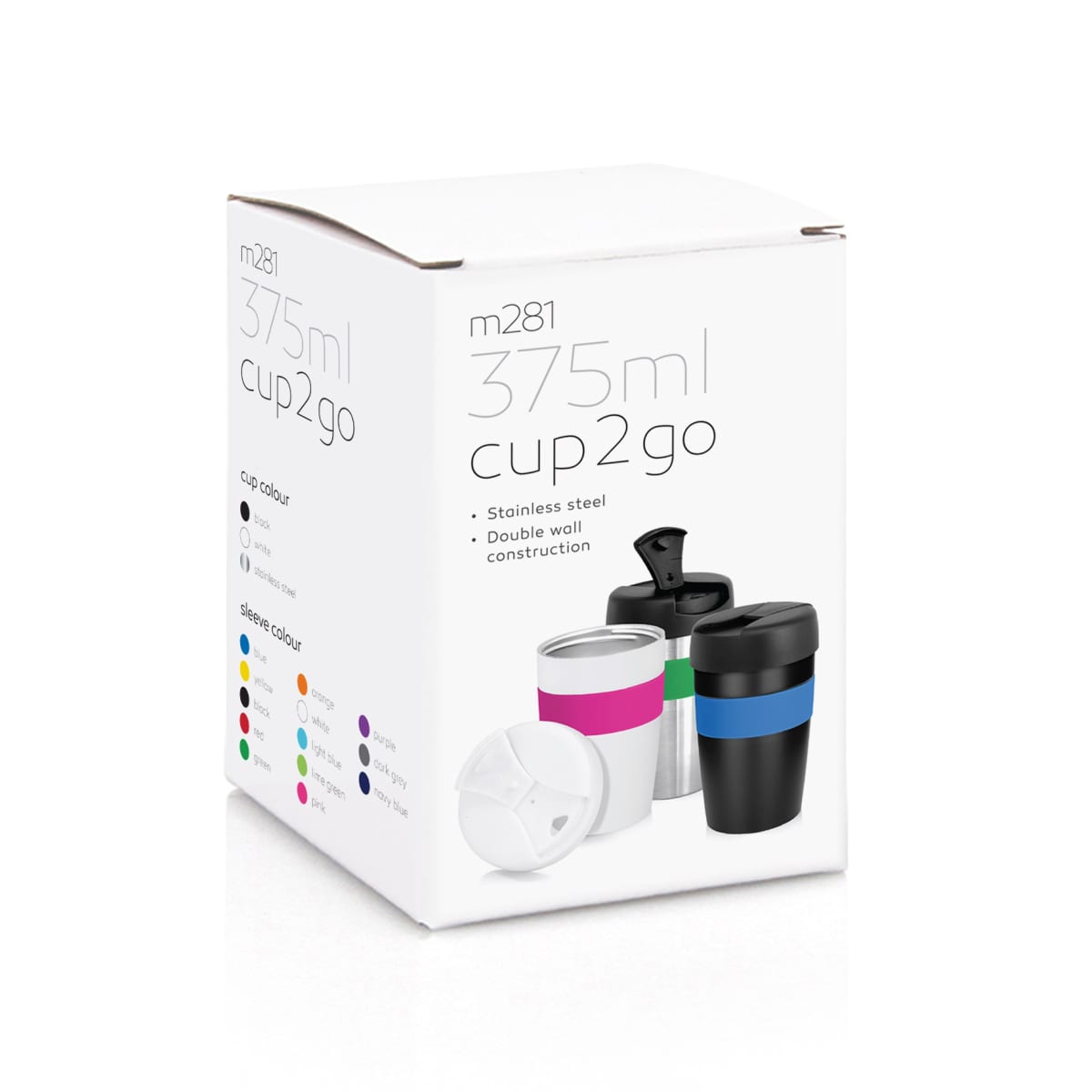 Eco Coffee Cup Stainless Double Wall Cup2Go 375ml