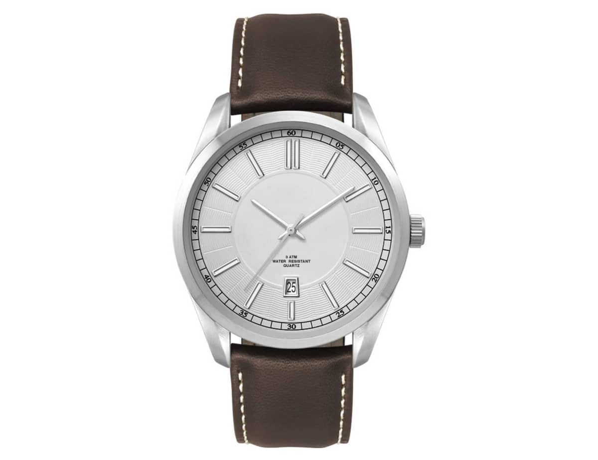 Mens Casual Dress Watch, Leather Strap