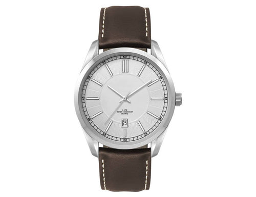 Mens Casual Dress Watch, Leather Strap