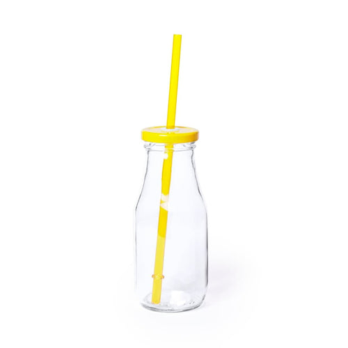 Jar glass with straw 320ml