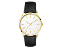 Mens Dress Watch (Gold), Leather Strap