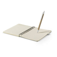 Notebook made from recycled cardboard and wheat straw ring bound
