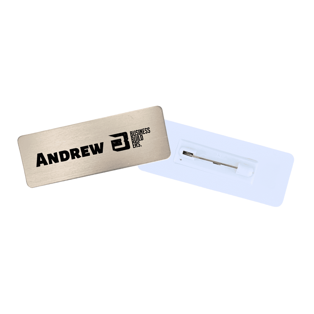 Metal Staff Badge Engraved 75mm x 27mm