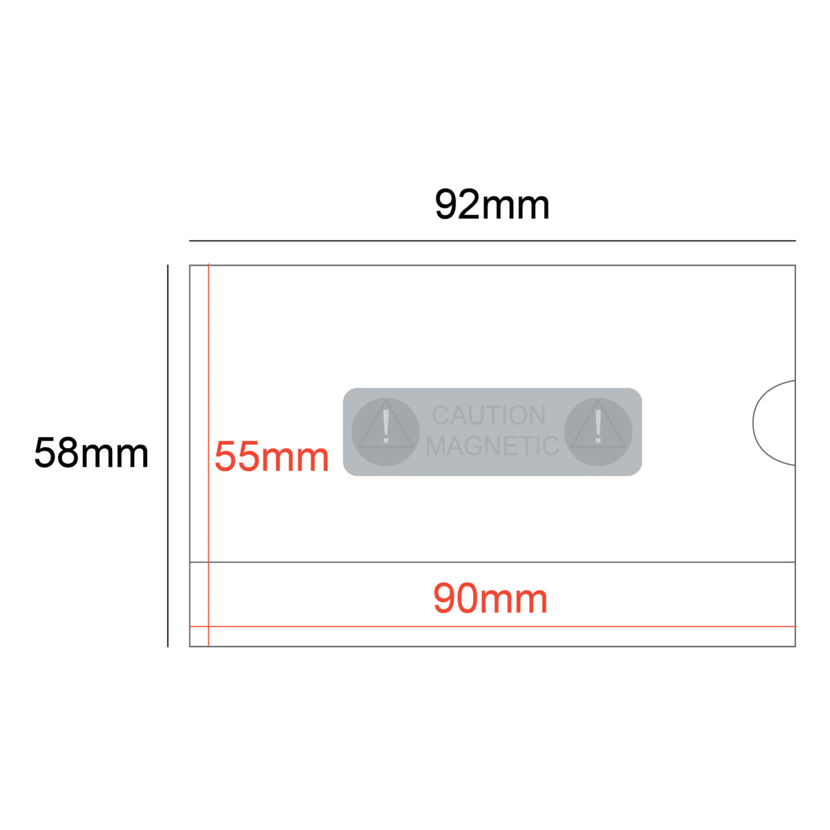 Business Size 90x55mm Rigid Card Holder Magnet