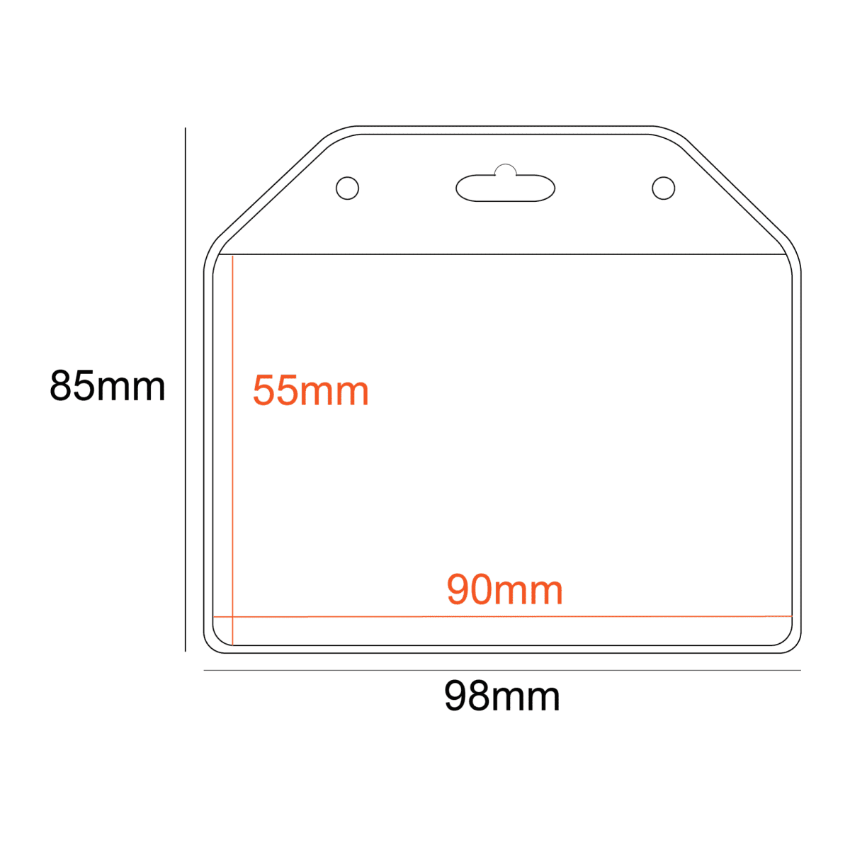 Business Size 90x55mm PVC Pocket Holder Single Slot