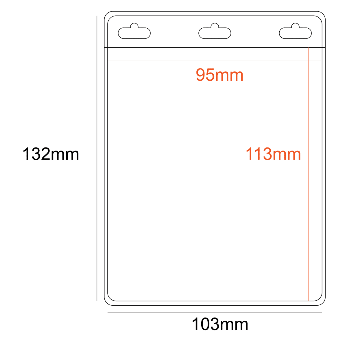 PVC Pocket Holder 95x113mm 3 Slots