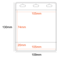 PVC Pocket Holder 105x74mm Category Strip 3 Slots