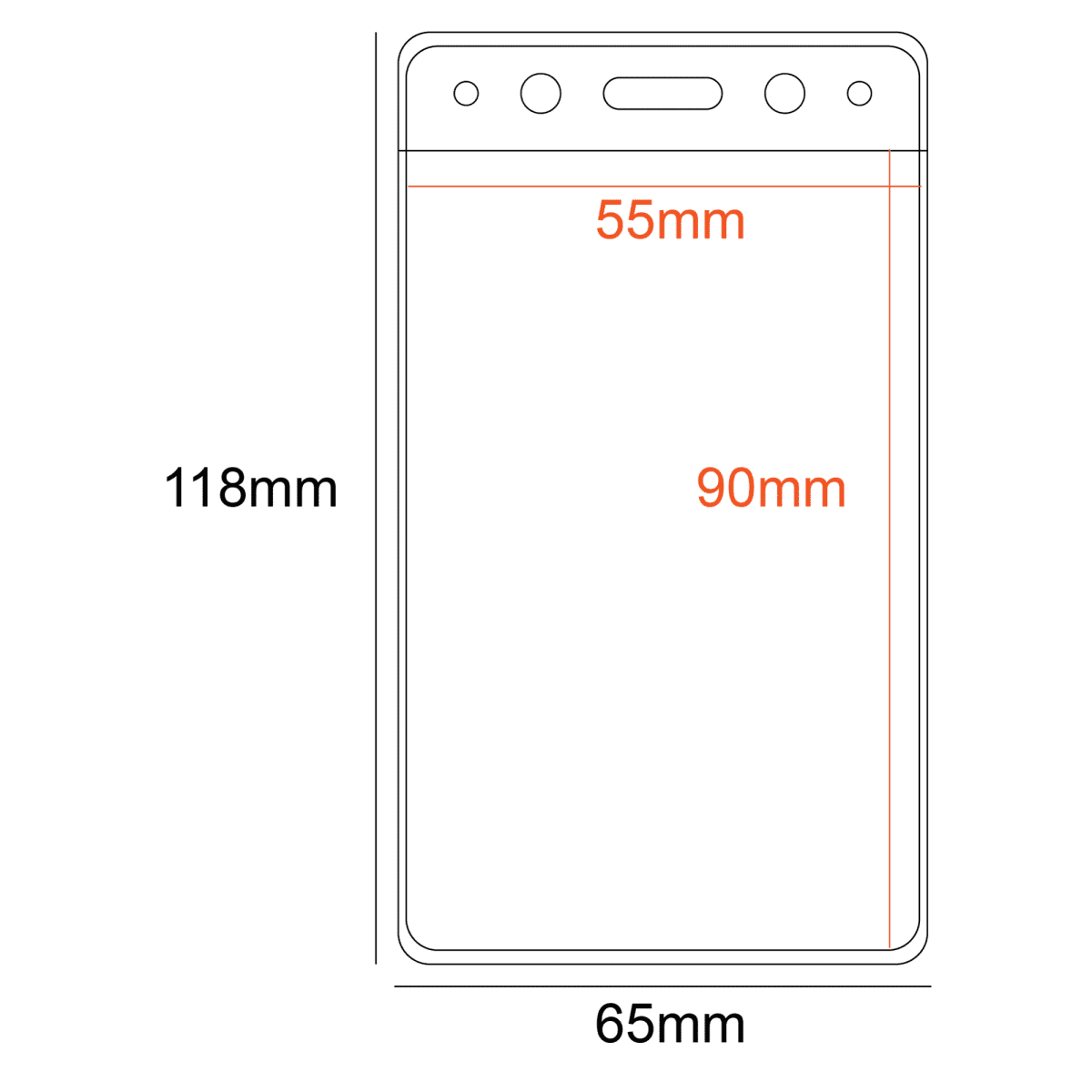 PVC Pocket Holder Portrait 90x55mm 1 Slot