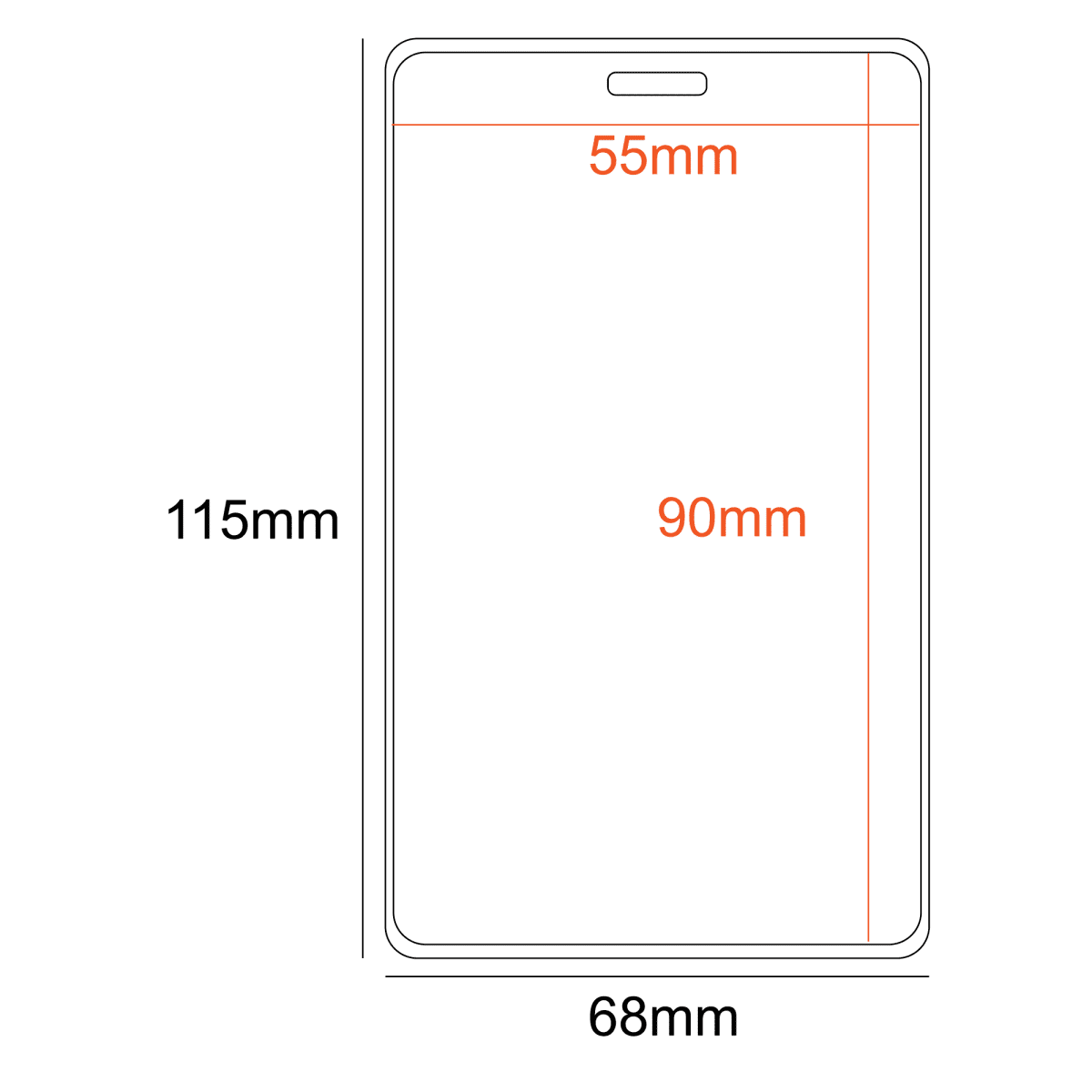 PVC Pocket Holder Portrait 90x55mm 1 Slot Heavy Duty