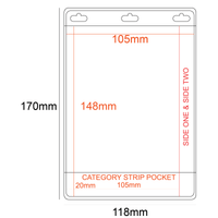 PVC Pocket Holder A6 Size 2 Pocket Category Strip 3 Slots