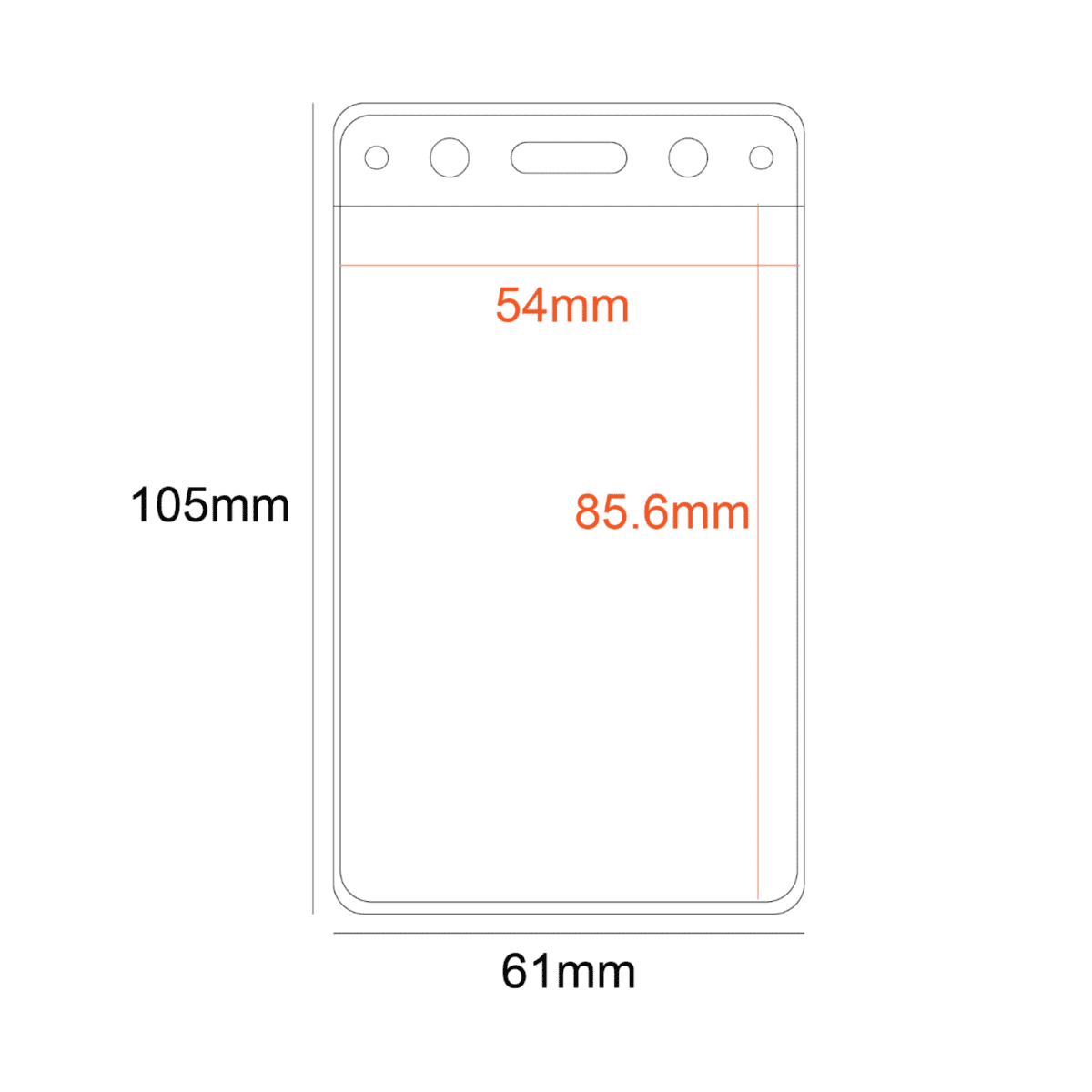 PVC Pocket Holder 54x85.6mm CR80 Card 1 Slot