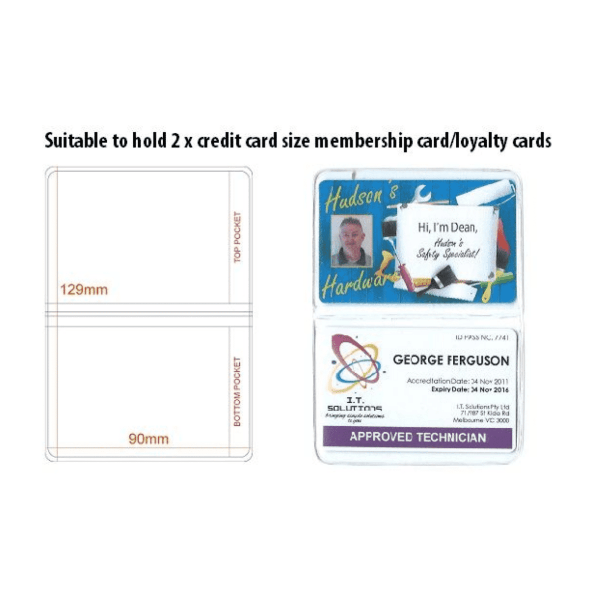 PVC Pocket Holder Credit Cards Clear
