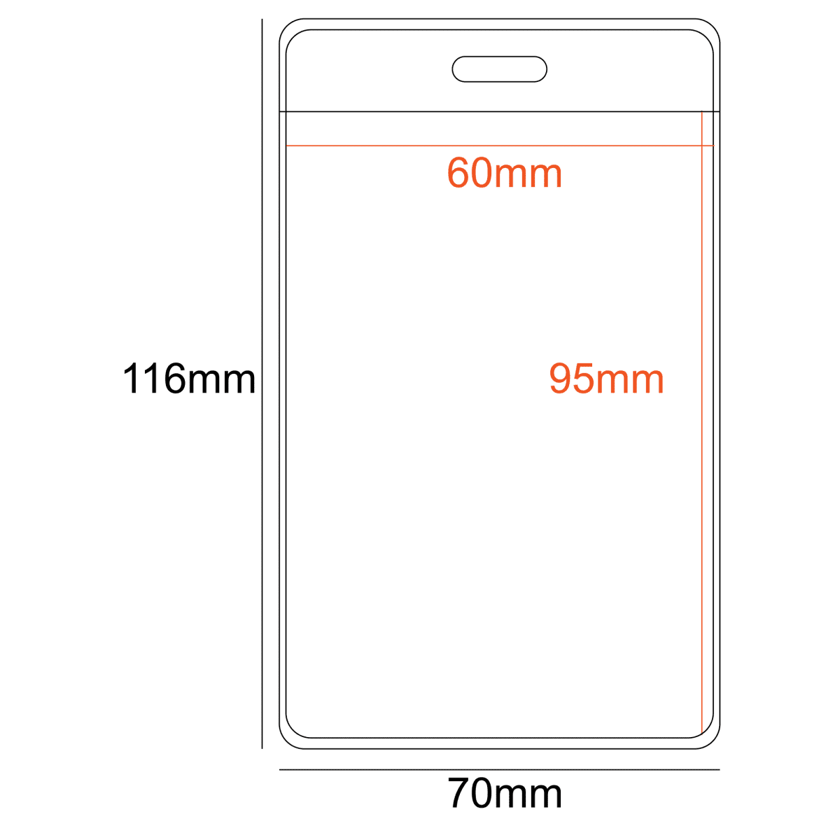 Business Size 55x90mm PVC Pocket Holder Portrait 1 Slot