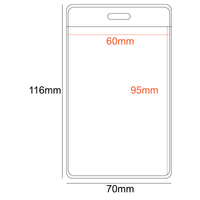 Business Size 55x90mm PVC Pocket Holder Portrait 1 Slot