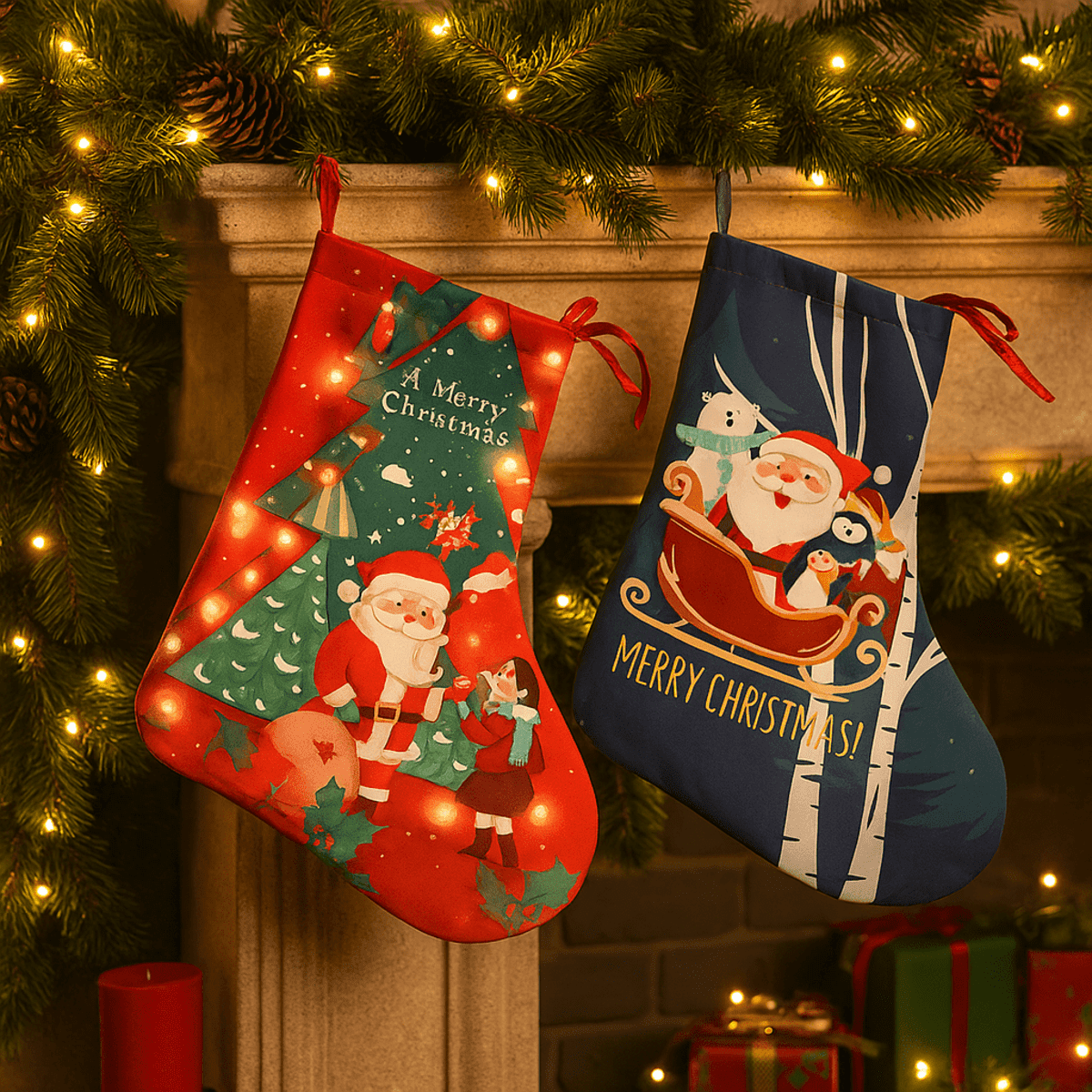 Santa Sock Gift Tote