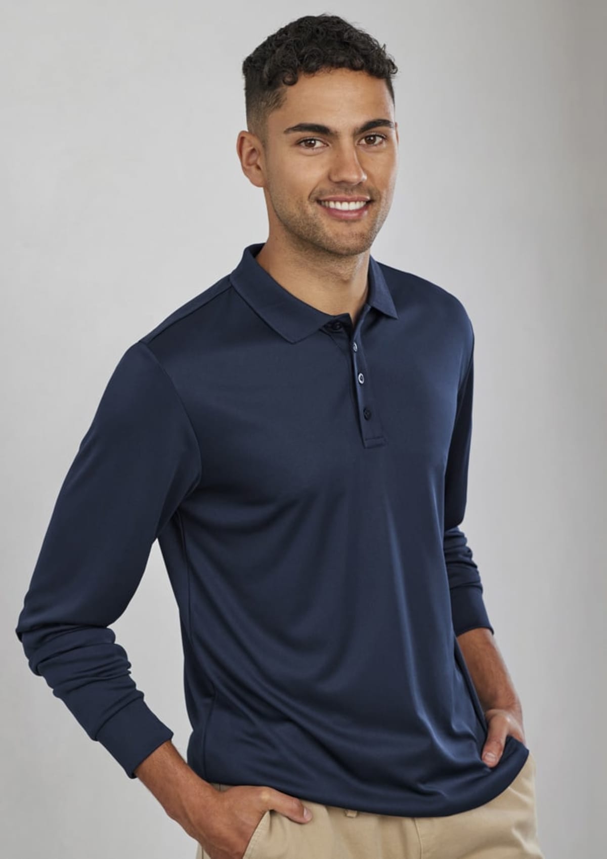 Mens Action Long Sleeve Polo