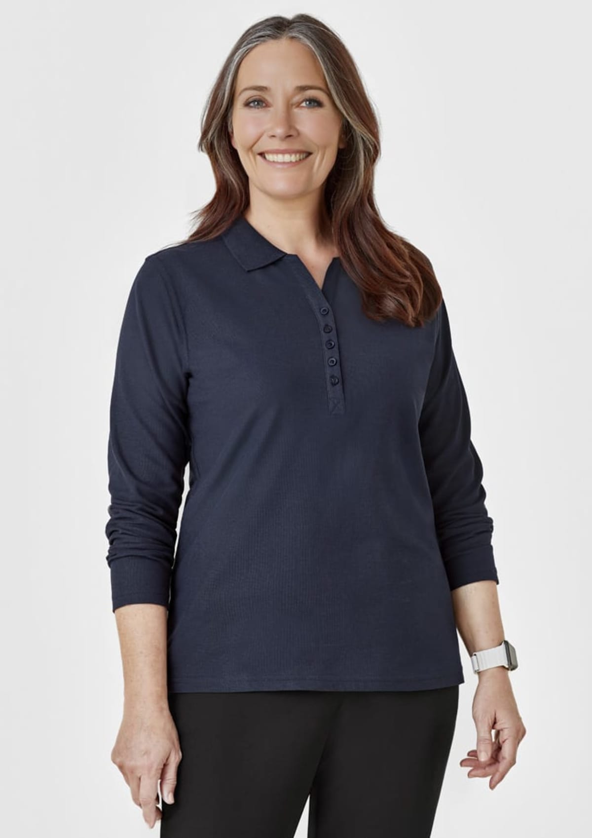 Womens Crew Long Sleeve Polo