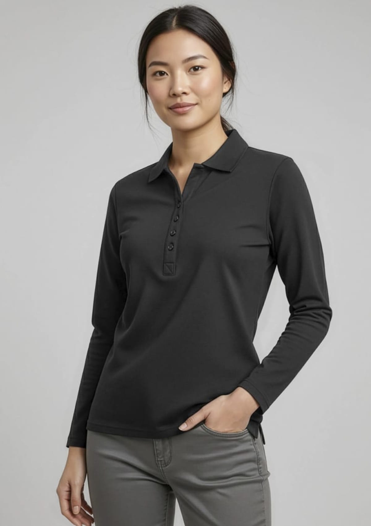 Womens Crew Long Sleeve Polo