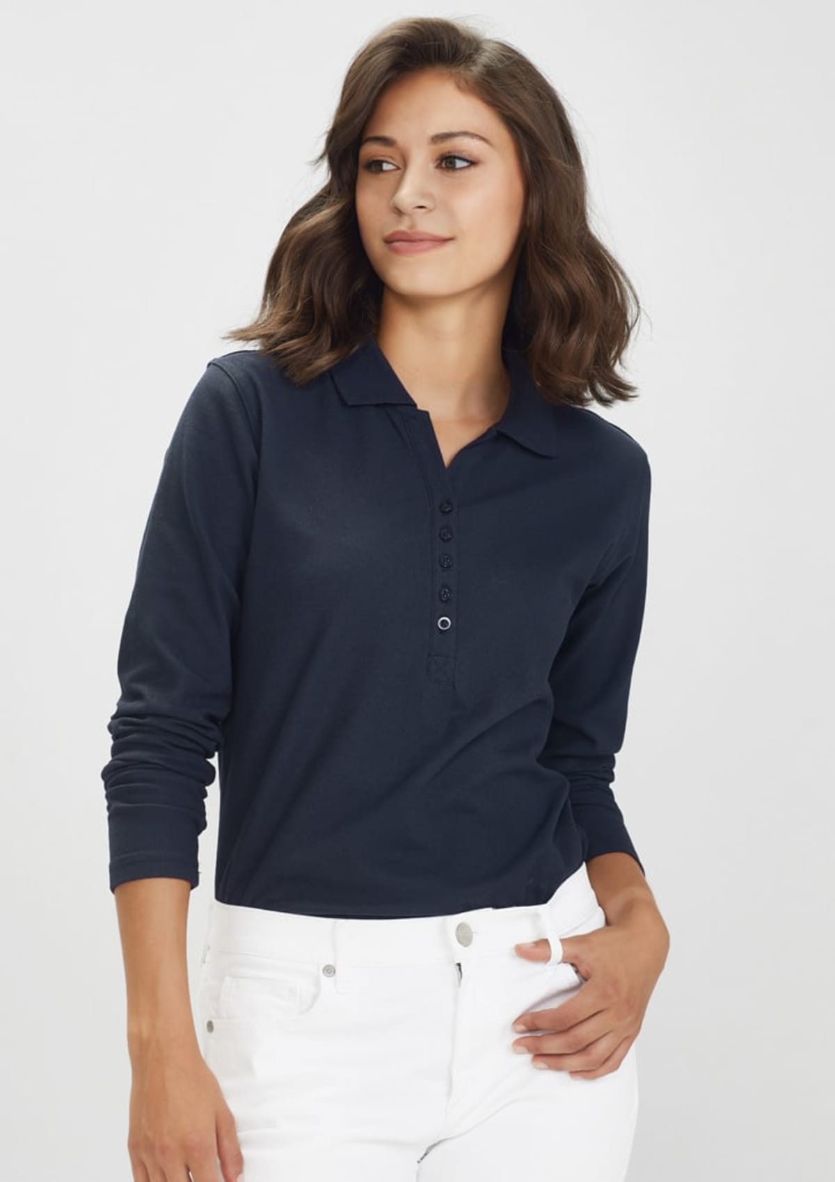 Womens Crew Long Sleeve Polo
