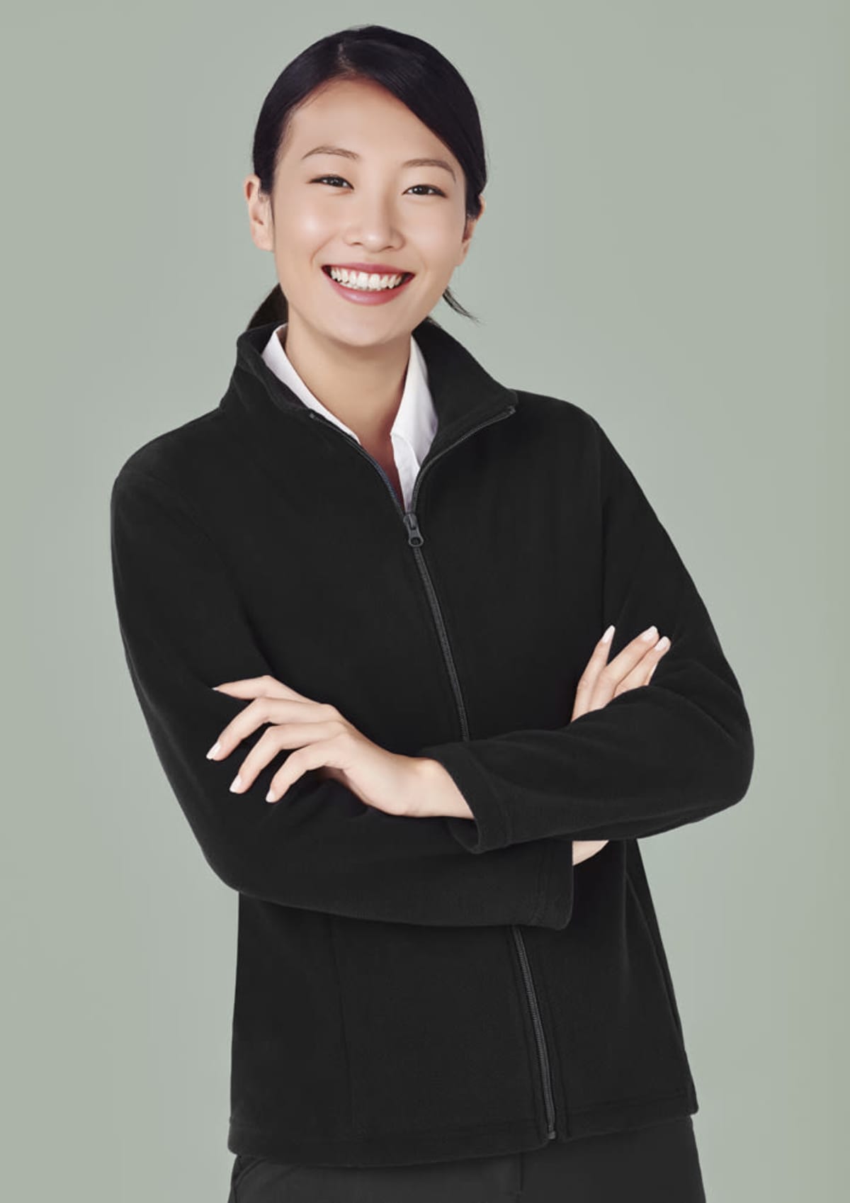 Womens Plain Micro Fleece Jacket