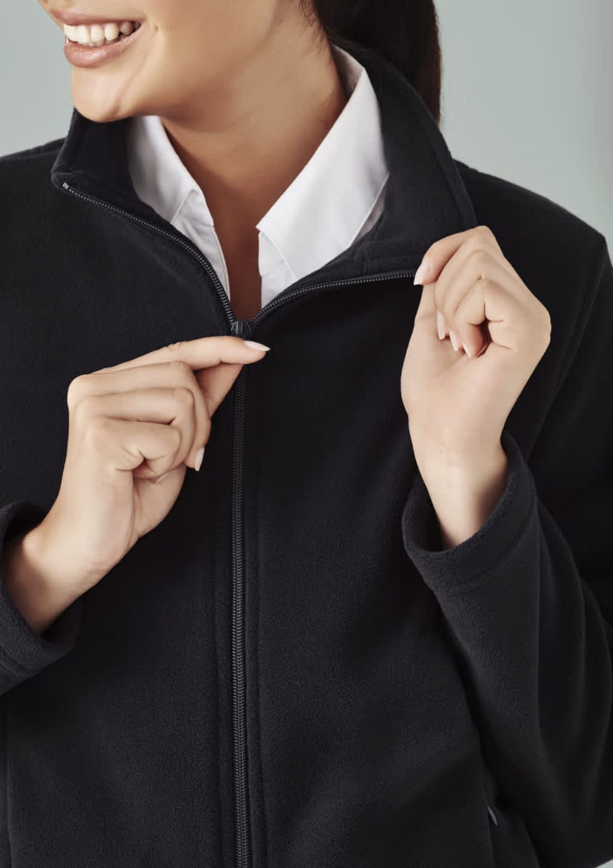 Womens Plain Micro Fleece Jacket