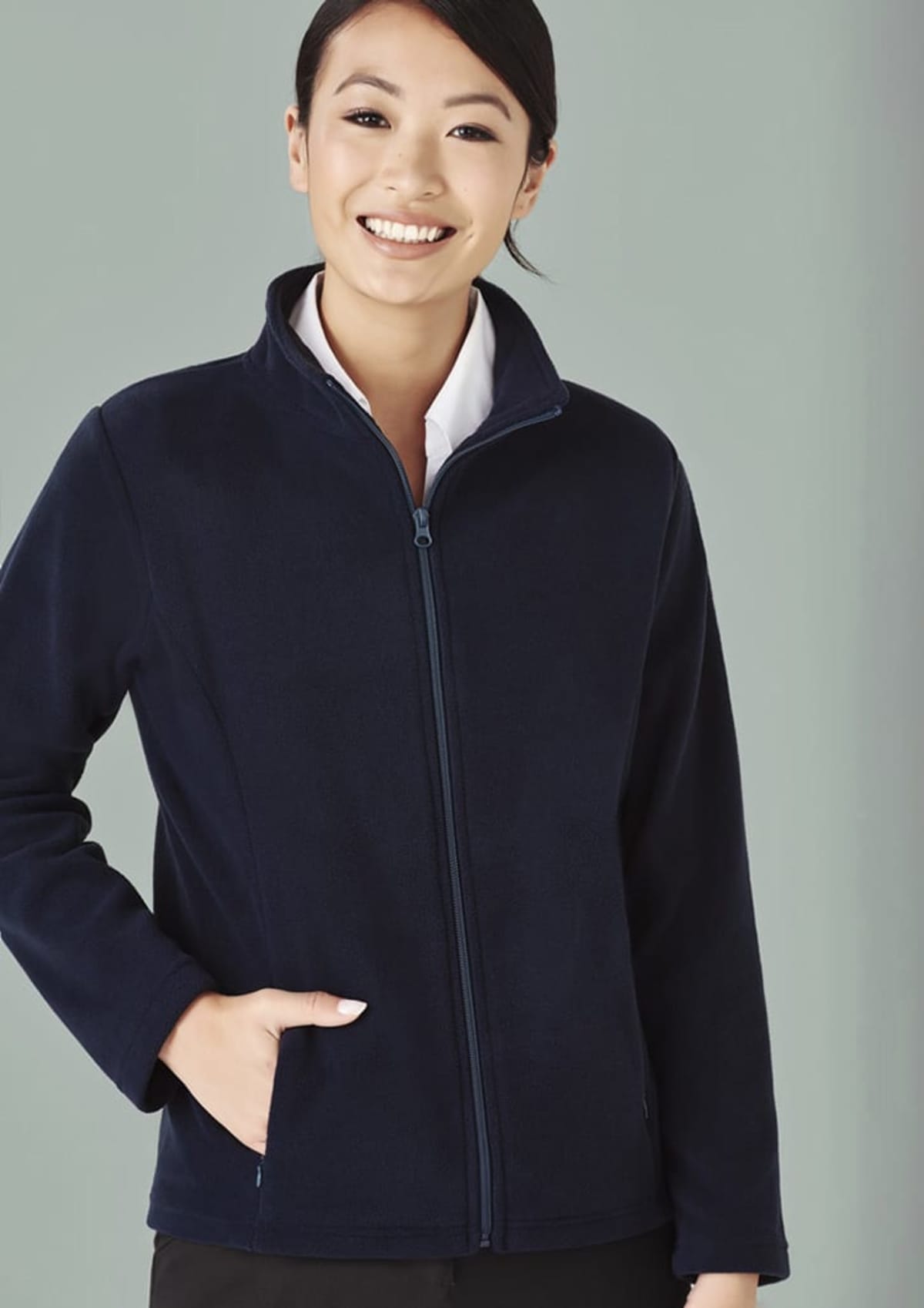 Womens Plain Micro Fleece Jacket