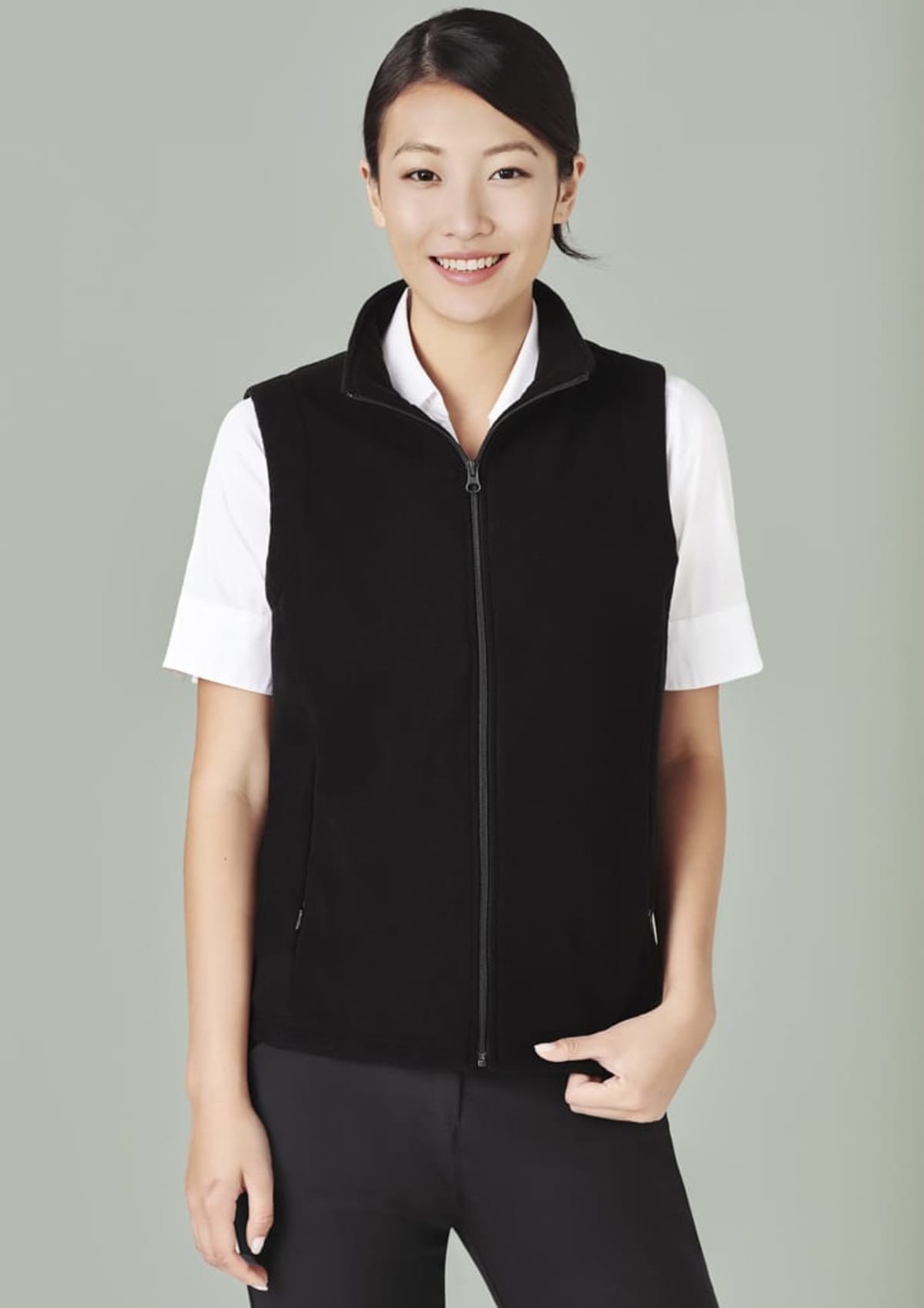 Womens Plain Micro Fleece Vest