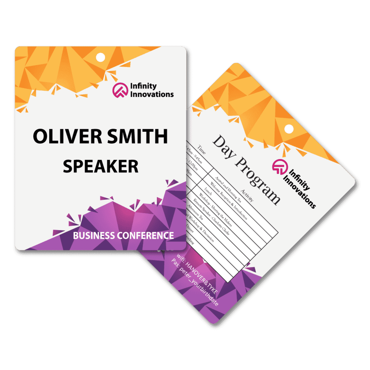 Pocketless Eco Paper Name Tag 95 x 113mm Portrait