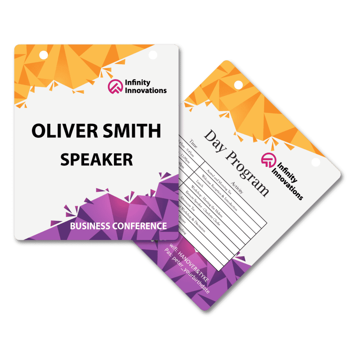 Pocketless Eco Paper Name Tag 95 x 113mm Portrait