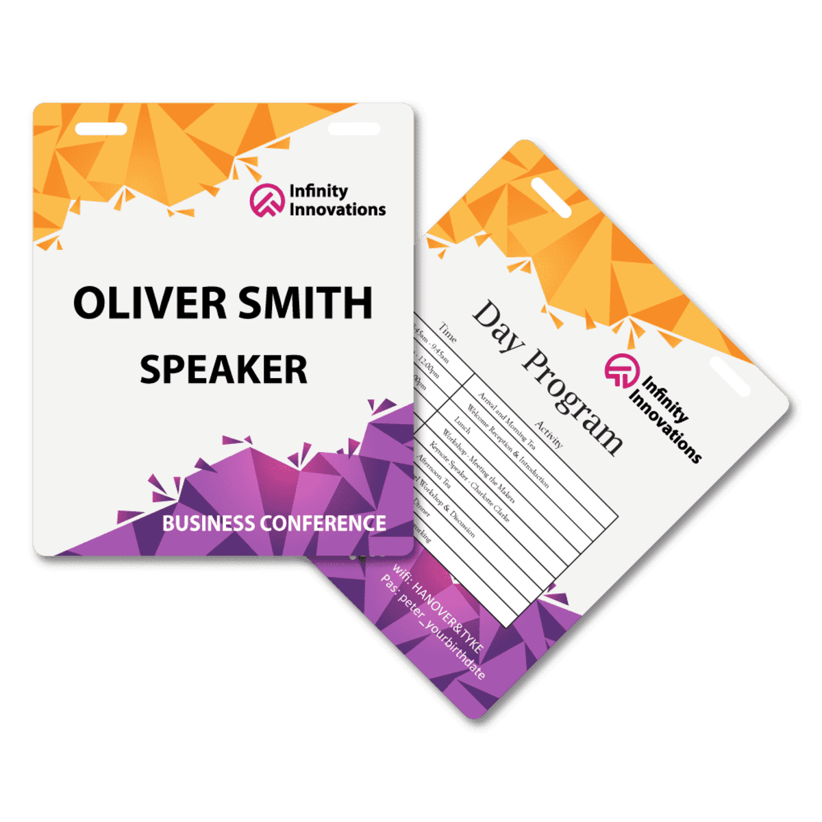 Pocketless Eco Paper Name Tag 95 x 113mm Portrait