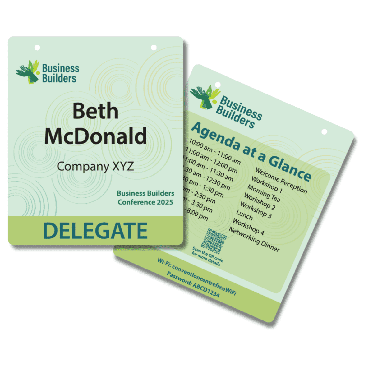 Pocketless Eco Paper Name Tag 95 x 113mm Portrait