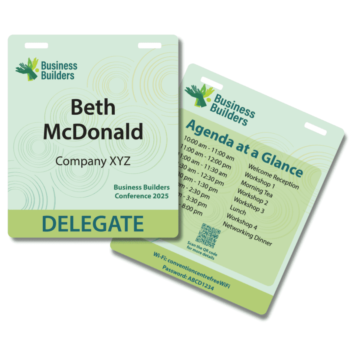 Pocketless Eco Paper Name Tag 95 x 113mm Portrait