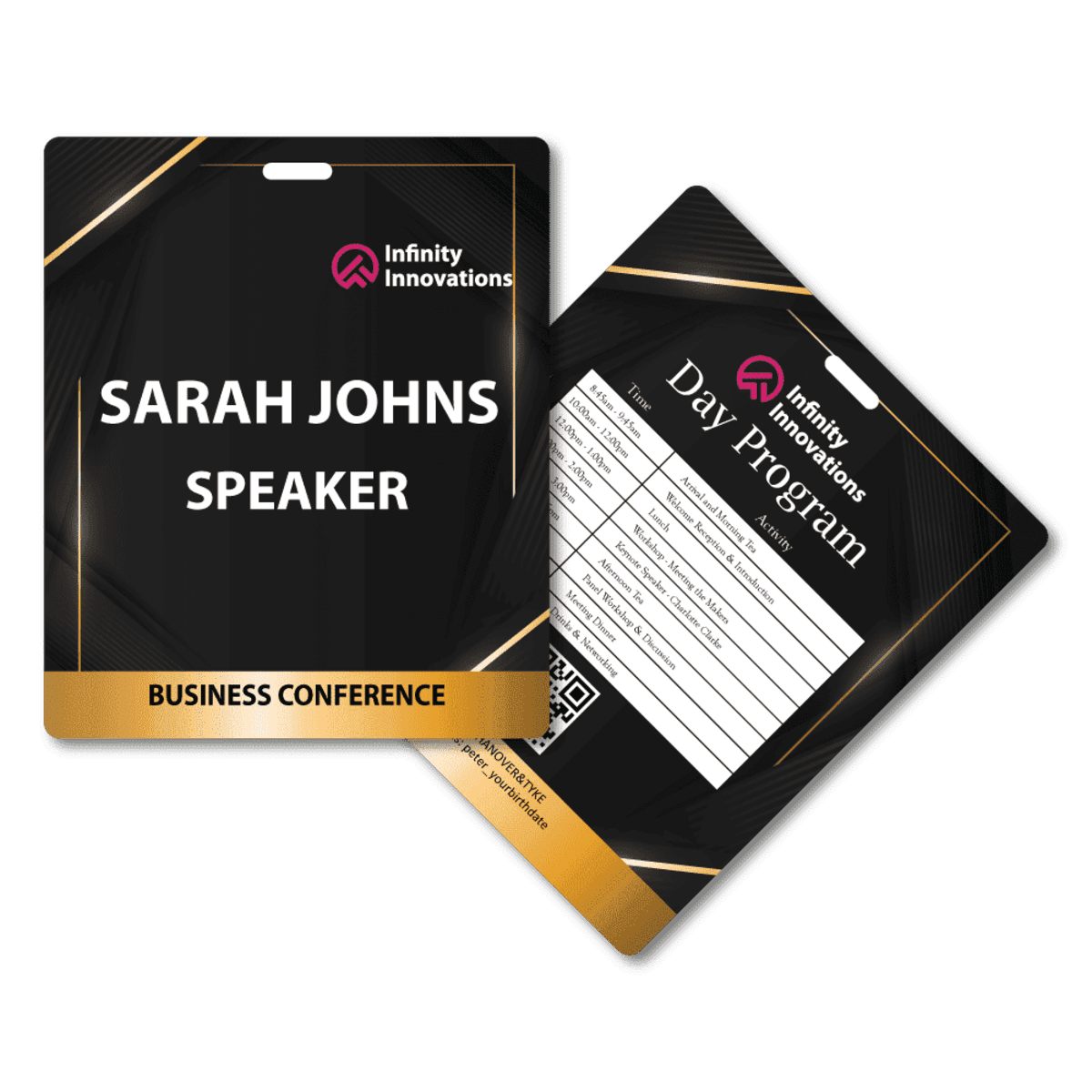 Pocketless Name Tag 95 x 113mm Portrait - Front Names / Back Generic Program
