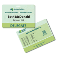 Pocketless Eco Paper Name Tag 105 x 74mm  Landscape - Front Names / Back Generic Program