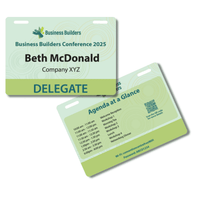 Pocketless Eco Paper Name Tag 105 x 74mm  Landscape - Front Names / Back Generic Program