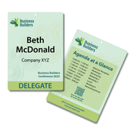 Pocketless Eco Paper Name Tag 105 x 148mm Portrait - Front Names / Back Generic Program