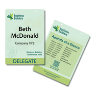 Pocketless Eco Paper Name Tag 105 x 148mm Portrait - Front Names / Back Generic Program