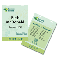 Pocketless Eco Paper Name Tag 105 x 148mm Portrait - Front Names / Back Generic Program