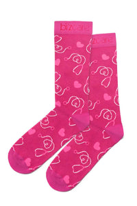 Unisex Pink Happy Feet Comfort Socks