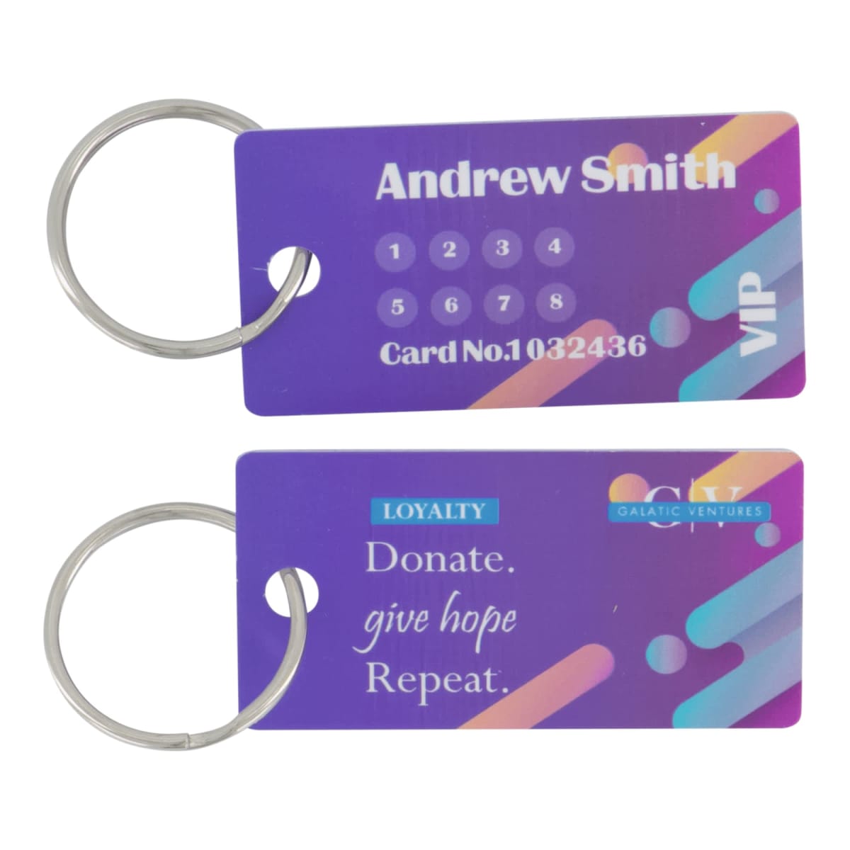 Plastic Keytag (PET) 28.5mm x 54mm Hole Full Colour