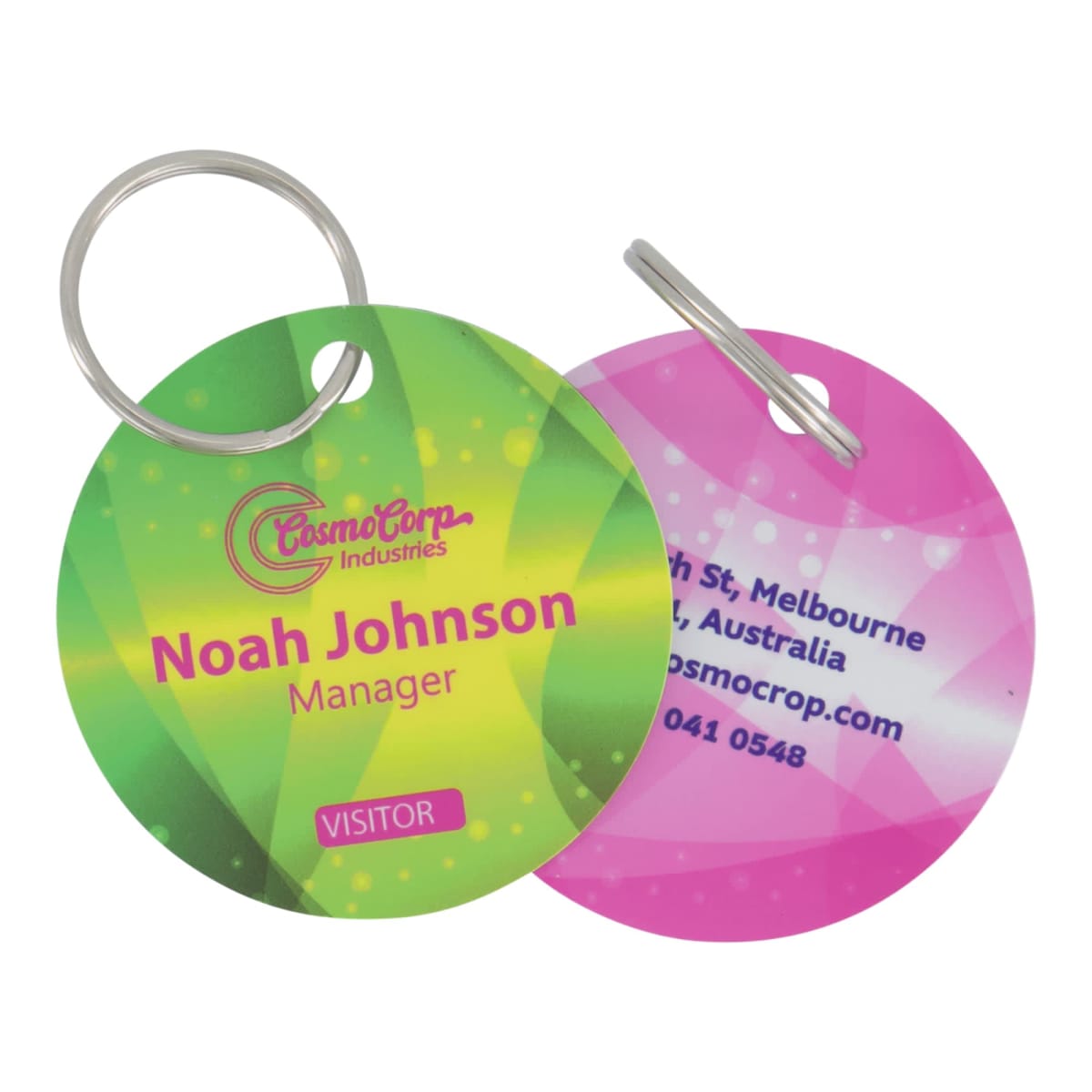 Plastic Card (PET) 50mm Round Tag Hole Full Colour