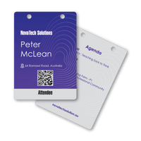 Plastic Card (PET) Portrait Tag 74 x 105mm - Front Names / Back Generic Program