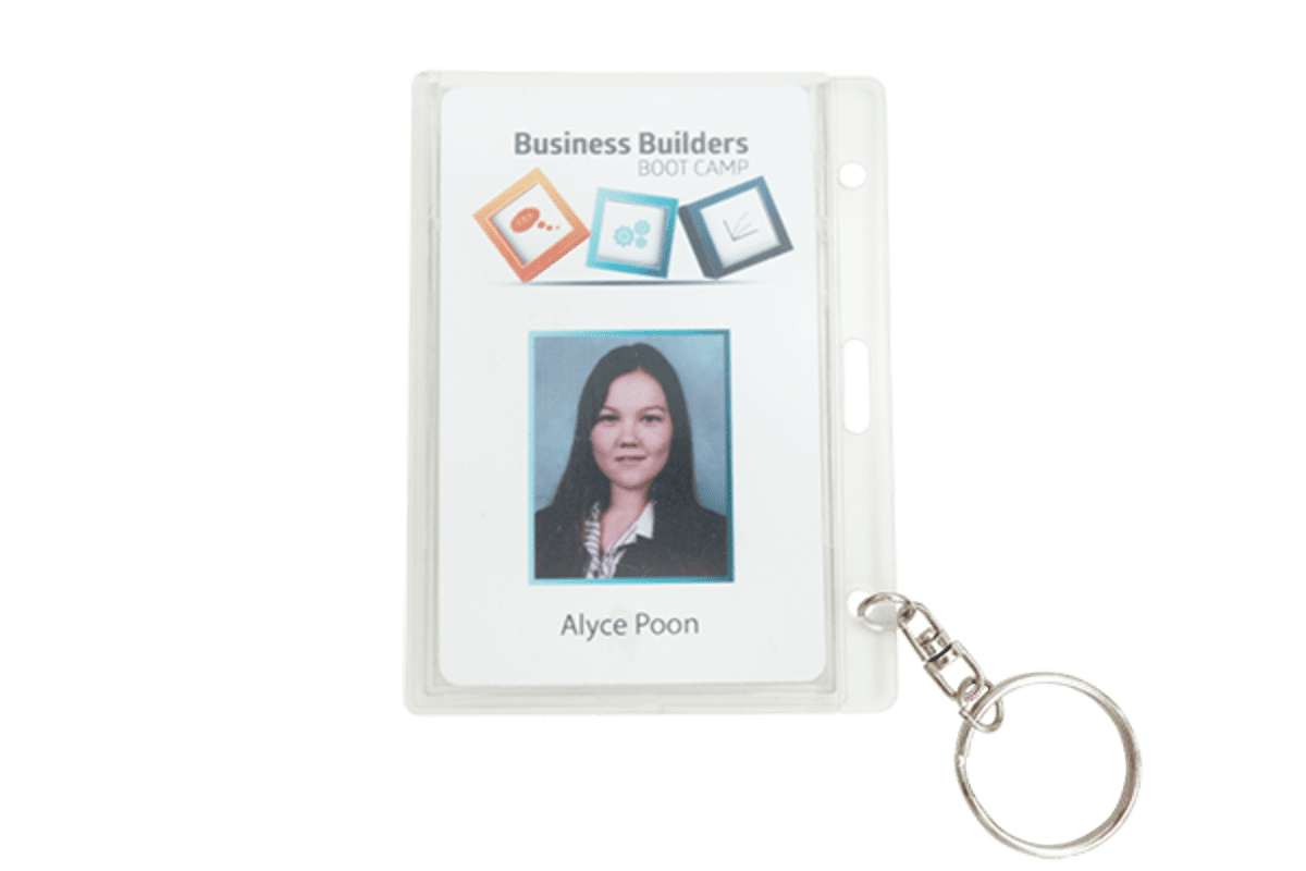 Rigid Security ID card holder with Keyring