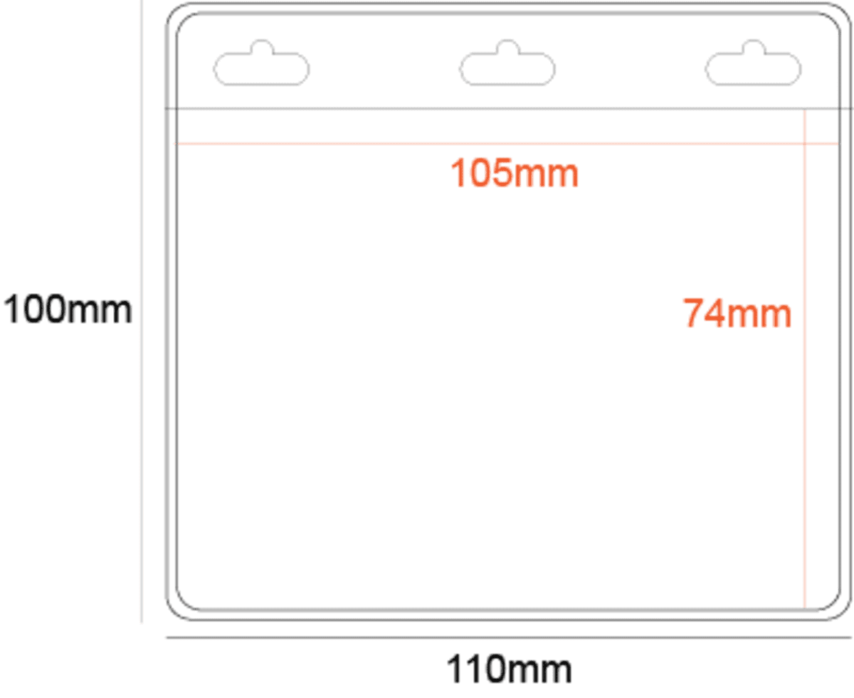 Medium Landscape Badge Holder - 3 Slots for Dbl Allig.