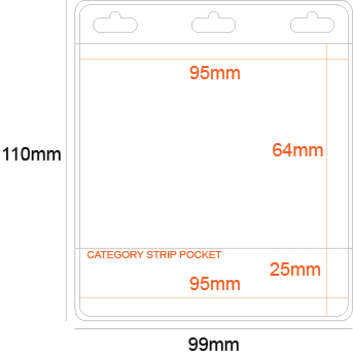 Business Card Size Name Holder PVC Pocket with Category Strip