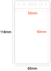 PVC Pocket Holder Portrait 90x55mm 1 Slot