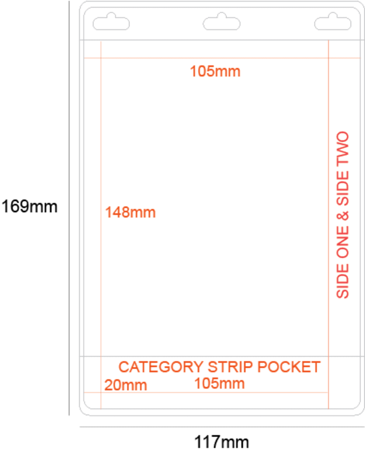 Large A6 Pocket PVC Holder - Double Sided with Category Strip.